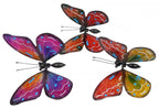Lot de 3 tuteurs de jardin papillons en agate, 55 cm, décoration jardin