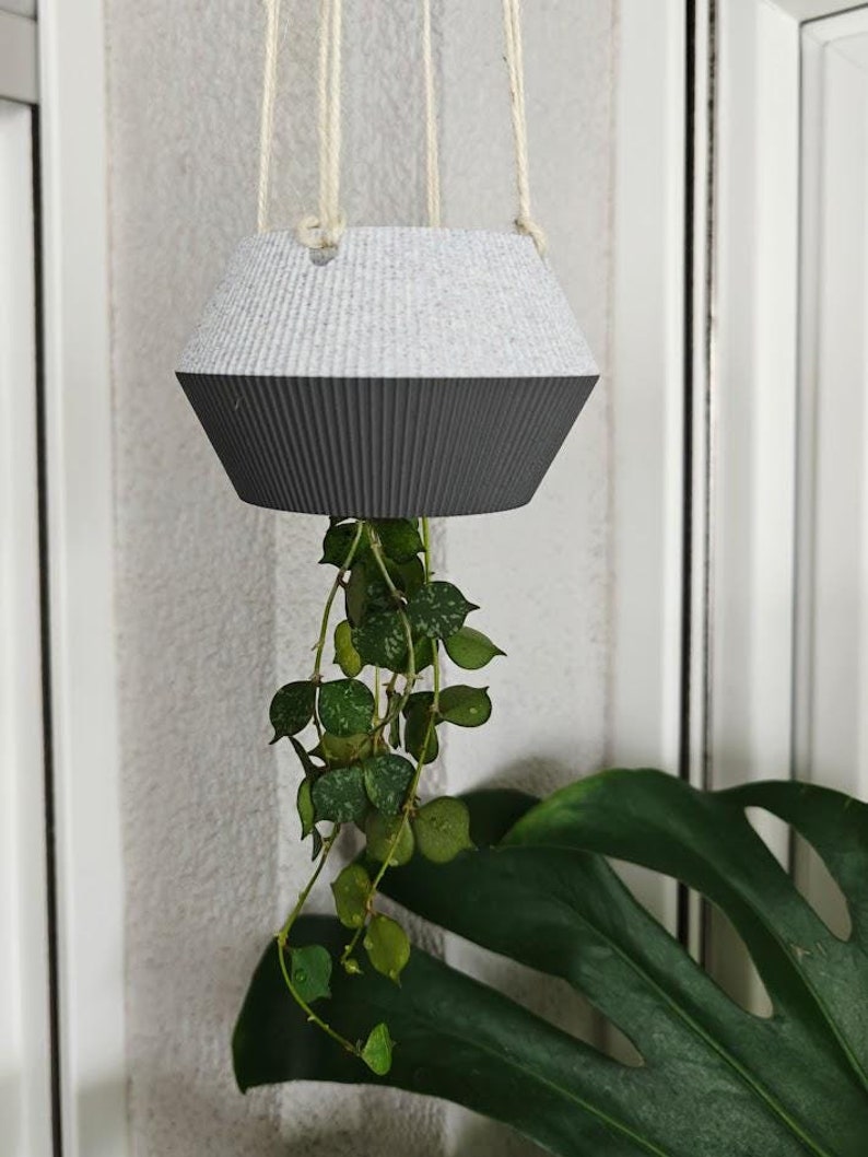 Cache-pot inversé pour plantes d'intérieur, pot à l'envers avec filet et anneau, petit et grand formats