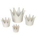 Pot de fleurs en céramique blanc mat forme couronne - 4 tailles