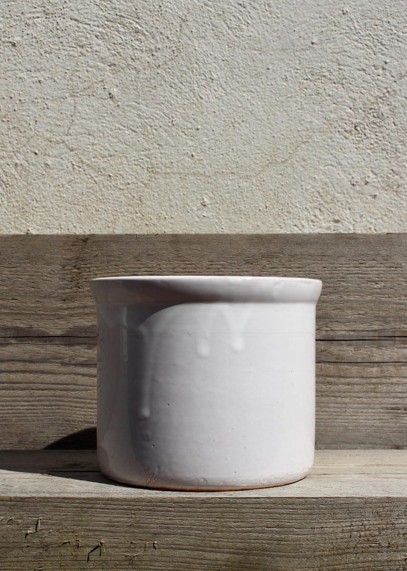 Pot de fleur en céramique vitré minimaliste, 13.5x11.3 cm