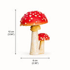 Champignon rouge décoration jardin, ornement en résine, hauteur 10 cm