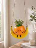 Jardinière suspendue résine orange, pot de balançoire décor fruit