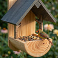 Mangeoire à oiseaux murale en bois rustique, résistante aux intempéries, décoration de jardin extérieure