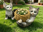 Pot de fleur fantaisiste en résine avec chat, jardinière d'extérieur, décoration de jardin pour amoureux des chats