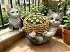 Pot de fleur fantaisiste en résine avec chat, jardinière d'extérieur, décoration de jardin pour amoureux des chats