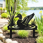 Pieu de jardin métallique canard étang, décoration silhouette quenouilles, accent de pelouse lac