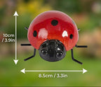 Décoration murale coccinelle en métal, figurine de jardin extérieur, ornement de clôture