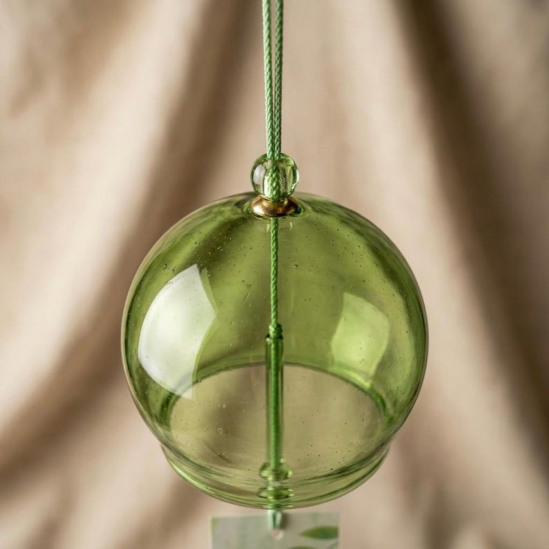 Carillons éoliens en verre, style Furin japonais, motifs colorés