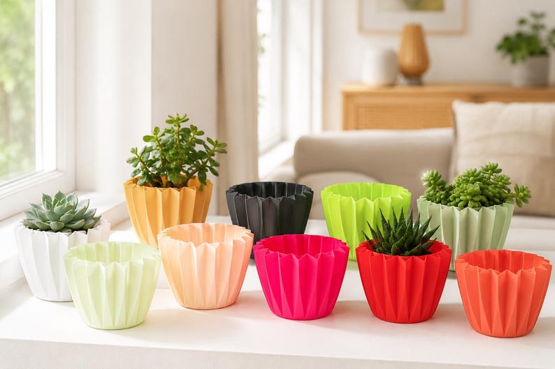 Cache-pot en plastique moderne 11 cm, 8 couleurs, jardinière pour plantes d'intérieur