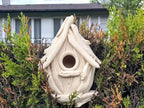 Cabane à oiseaux en bois flotté pour jardin | Texture réaliste | Résistante aux intempéries