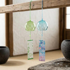 Carillons éoliens en verre, style Furin japonais, motifs colorés