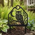 Piquet de jardin hibou lune en métal noir 8-30 pouces, décoration de pelouse boisée