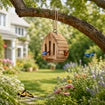 Abri à papillons suspendu en bois pour jardin, terrasse